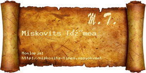 Miskovits Tímea névjegykártya