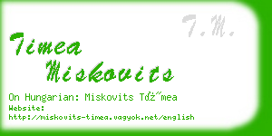 timea miskovits business card